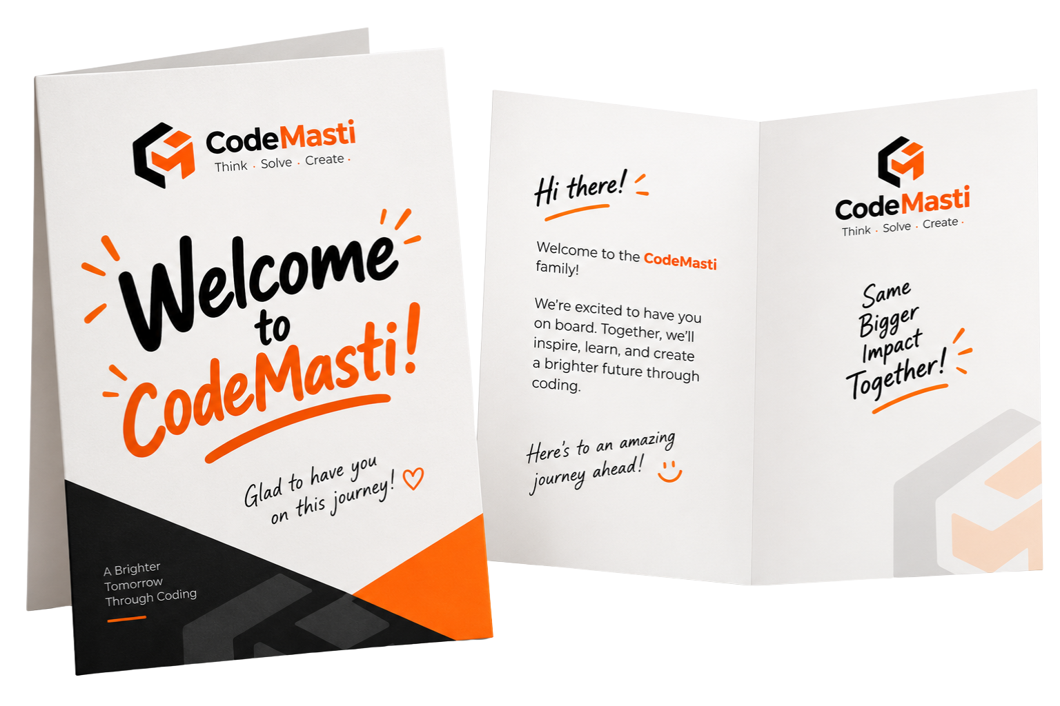 CodeMasti Welcome Card